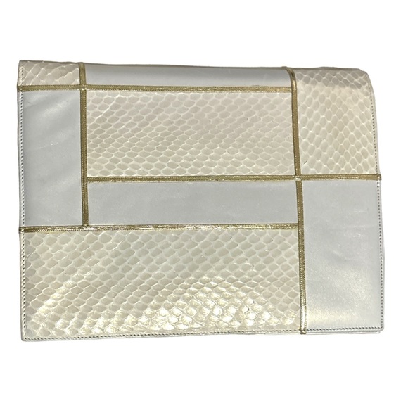 Vintage Andrea Pfister Snakeskin Embossed Leather Clutch - Picture 2 of 14